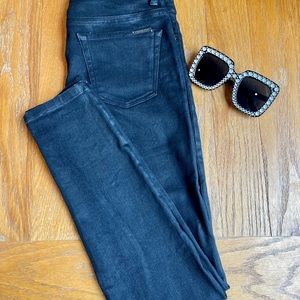 Michael Kors Black Wax Skinny Jeans SZ 4
